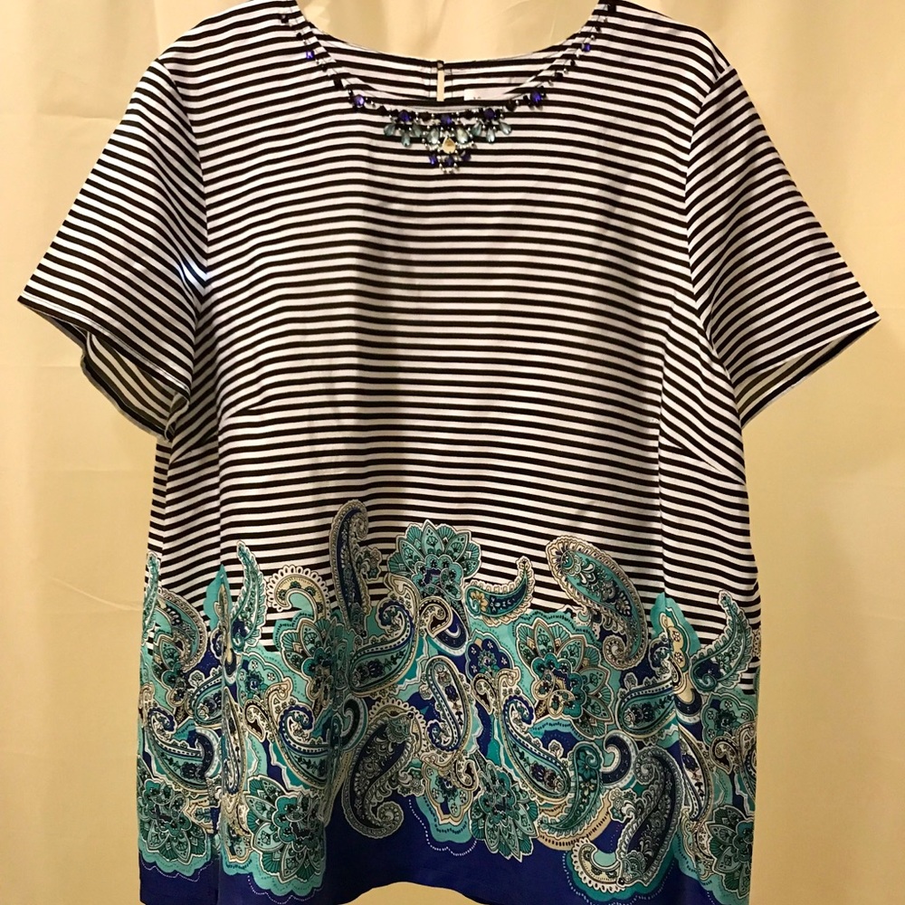 Alfred Dunner Plus Size 20W Short Sleeve Blouse